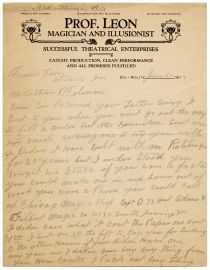 Autograph Letter From Frank Leon to Arthur P. Felsman