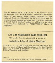 P.O.E.M. Membership Card, 1960-1961