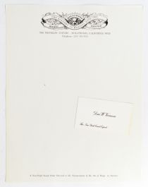 Dai Vernon Business Card and Magic Castle Letterhead