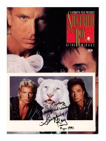 Siegfried and Roy Inscribed and Signed Postcard