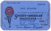 Bert Allerton's SAM Membership Card