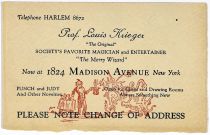 Professor Louis Krieger Change of Address Card