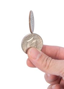 Spinning Stacked Half Dollars