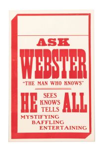 Ask Webster "The Man Who Knows" Window Card