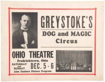 Greystoke's Dog and Magic Circus Window Card