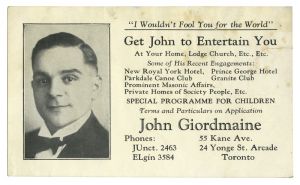 John Giordmaine Advert