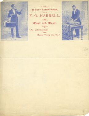 F.O. Harrell, Society Entertainer Letterhead