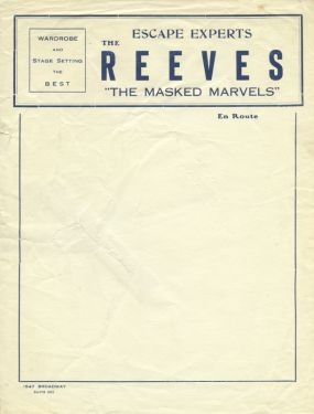 Escape Experts: The Reeves Letterhead