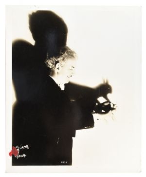 Harry Blackstone Demonstrating a Rabbit Shadowgraph