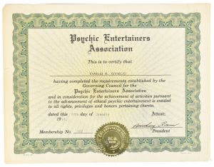 Charles Reynolds Certificate