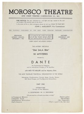 Dante Morosco Theatre Program