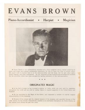 Evans Brown: Piano-Accordionist, Harpist, Magician
