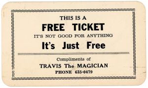 Travis the Magician Free Ticket