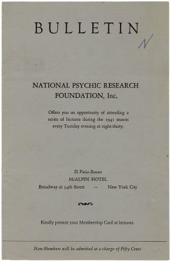 National Psychic Research Foundation Bulletin