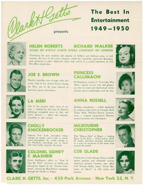 Milbourne Christopher Featured in the Best in Entertainment 1949-1950