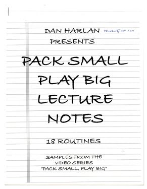 Pack Small Play Big Lecture Notes