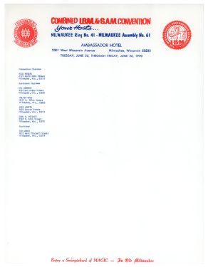 Combined I. B. M. & S. A. M. Convention Milwaukee Ring Letterhead