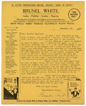 Brunel White Signed Form Letter