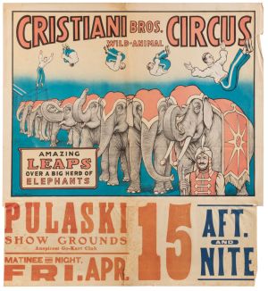 Christiani Bros. Wild Animal Circus Poster