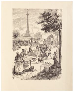 Bastille Square in 1864 Lithograph