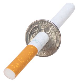 Cigarette Thru Quarter