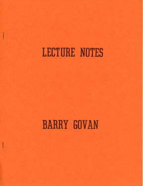 Barry Govan Lecture Notes
