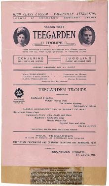 Booking Advertisement for the Teegarden Troupe