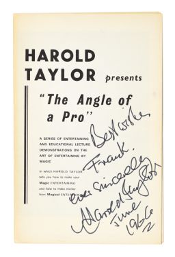 The Angle of Pro, Inscribed and Signed