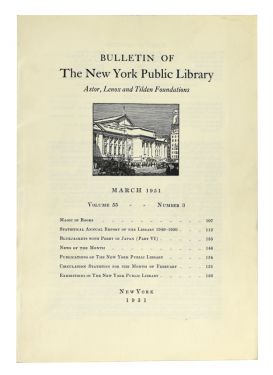 Bulletin of the New York Public Library, Volume 55 - Number 3