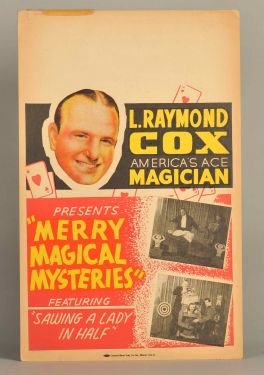 L. Raymond Cox "Ace Magician" Window Card